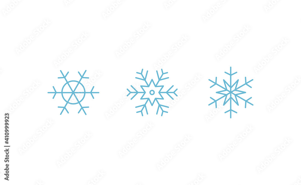 Snow flake linear vector icon collection. Snowflakes christmas decoration elements. Snow flake linear vector icon collection. Snowflakes christmas decoration elements.