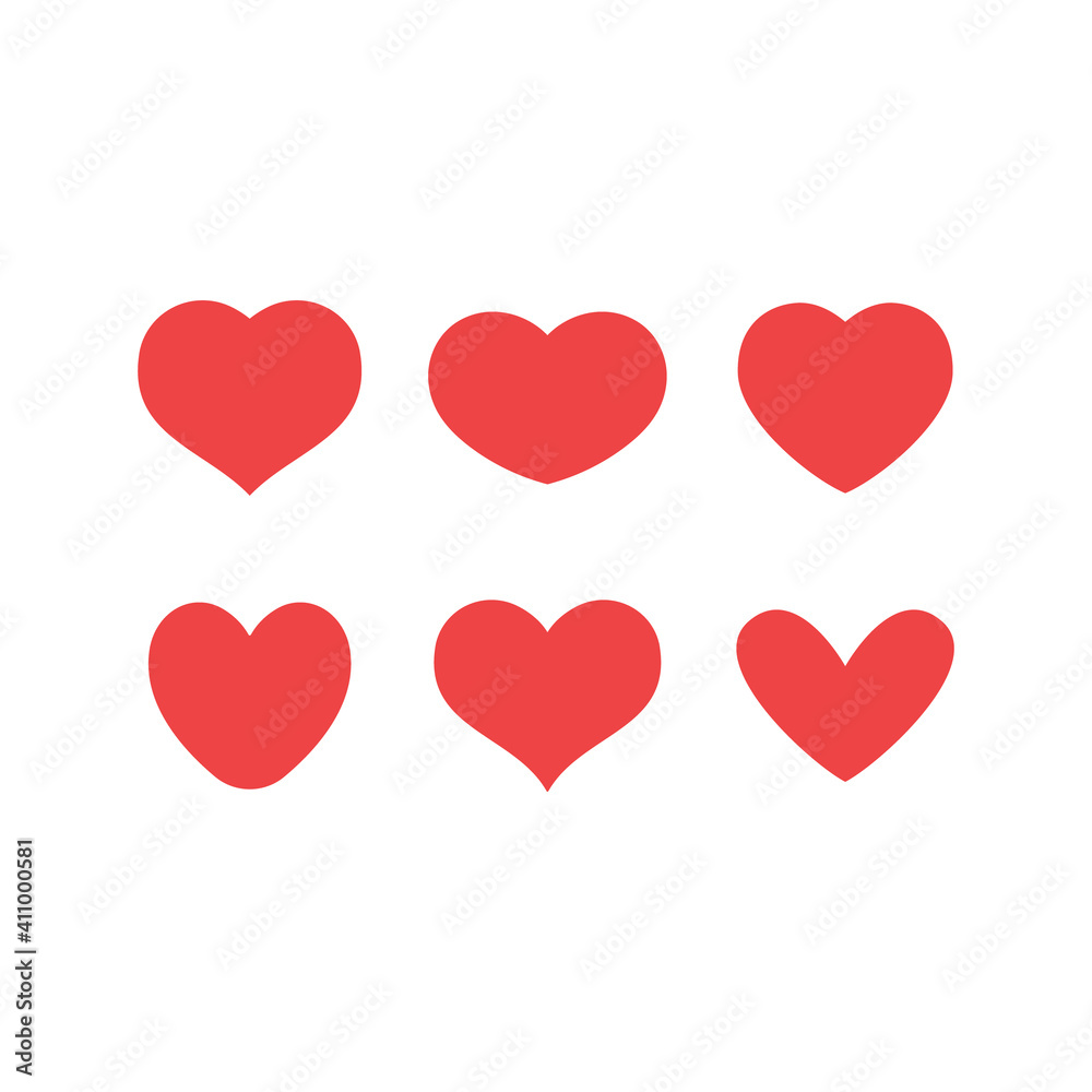 Heart icons collection. Vector designs in shape of hearts. Love , care and valentine's day symbol. Heart icons collection. Vector designs in shape of hearts. Love , care and valentine's day symbol.