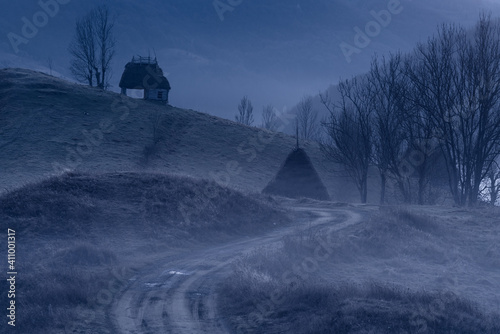 Isolated hut in the countryside of Romania