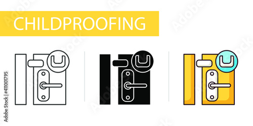 icons set, Childproofing, Finger Pinch Guard