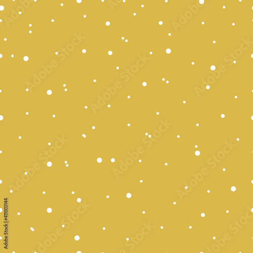 Seamless Abstract Pattern Pattern White Dots Yellow Background Design Vector Illustration