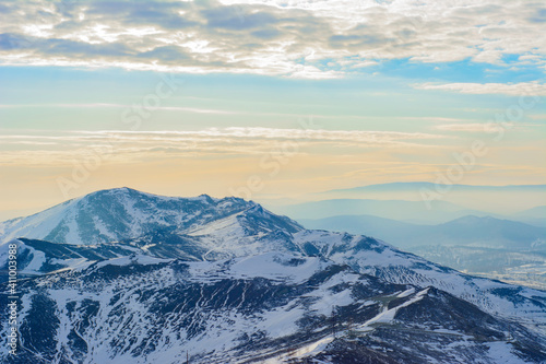 mountains in the snow