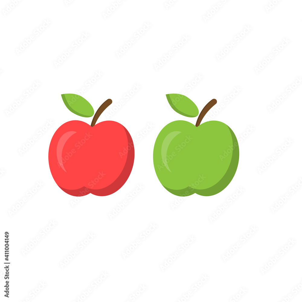 Fresh apple fruits with leaf. cartoon illustration Fresh apple fruits with leaf. cartoon illustration
