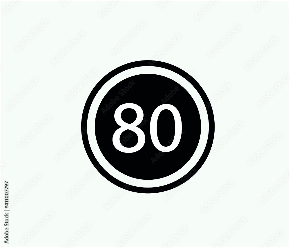 speed limit 80 icon speed limit 80 icon