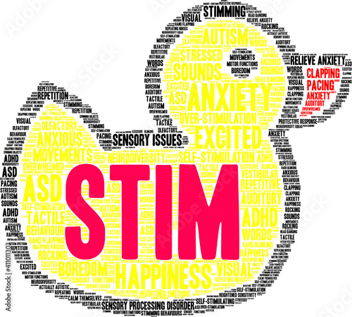 Stim Word Cloud on a white background. 