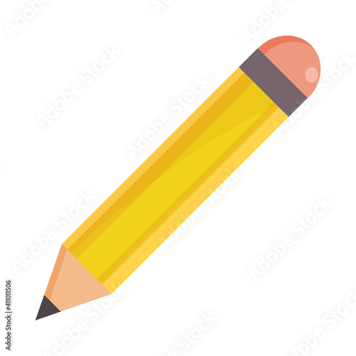pencil school supply stationery icon flat white background