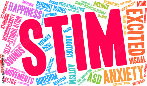 Stim Word Cloud on a white background. 