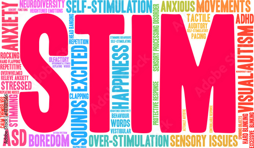 Stim Word Cloud on a white background. 