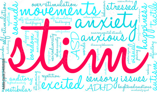 Stim Word Cloud on a white background. 