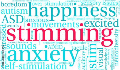 Stimming Word Cloud on a white background. 