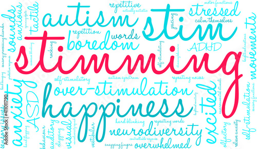 Stimming Word Cloud on a white background. 