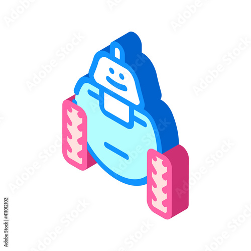 robot toy isometric icon vector illustration flat
