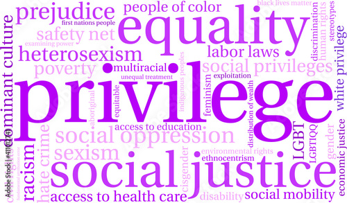 Privilege Word Cloud on a white background.