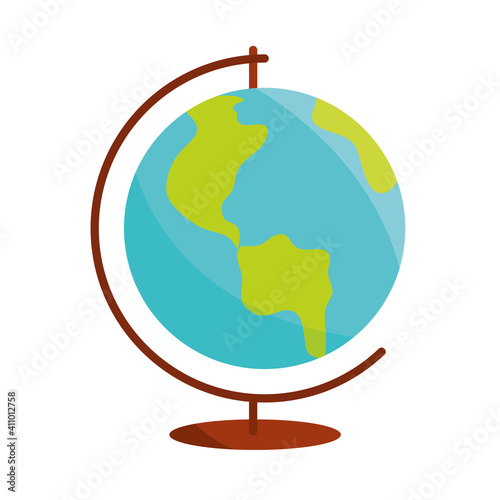 school education globe map supply icon flat