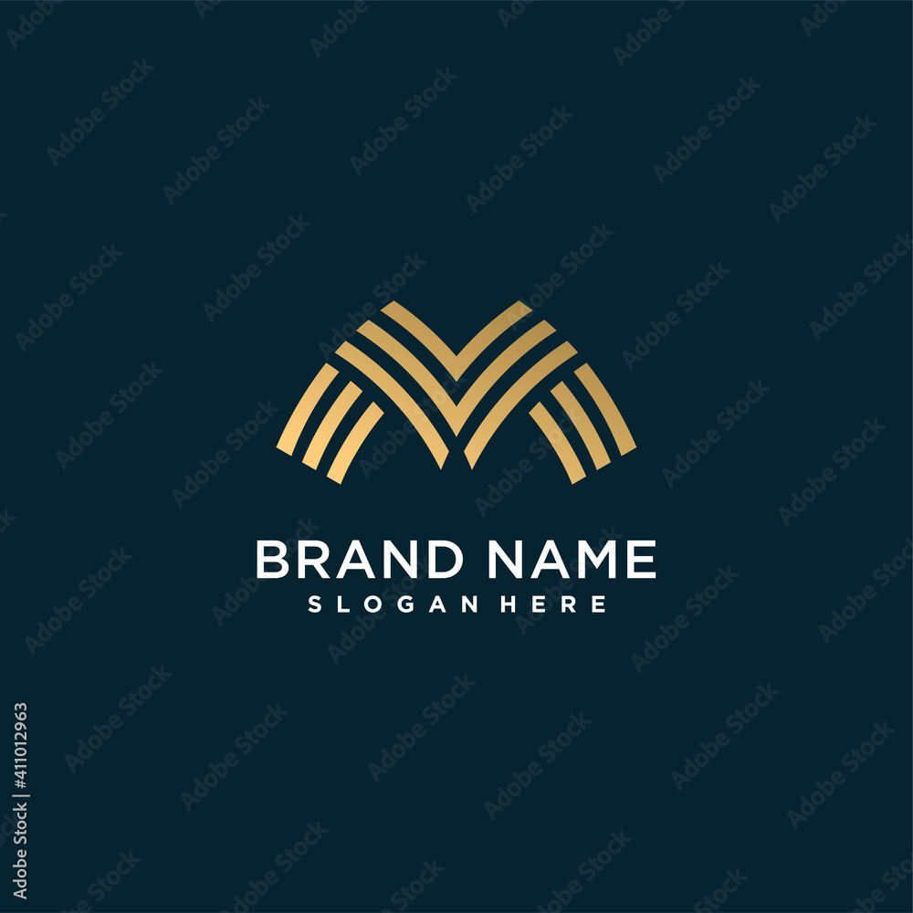 Abstract letter logo with initial M, modern, golden, unique, Premium Vector part 8 Abstract letter logo with initial M, modern, golden, unique, Premium Vector part 8