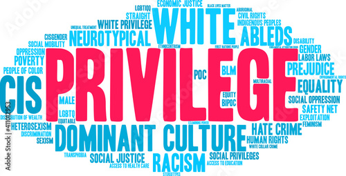 Privilege Word Cloud on a white background.