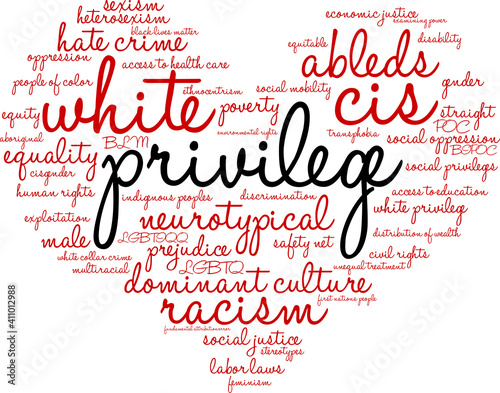 Privilege Word Cloud on a white background.
