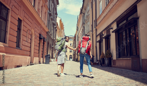Tourist couple sightseeing; Traveller lifestyle