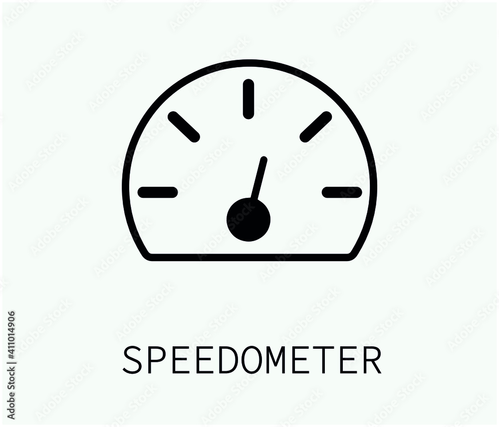 speedometer vector icon.  Editable stroke. Symbol in Line Art Style for Design, Presentation, Website or Apps Elements, Logo. Pixel vector graphics - Vector