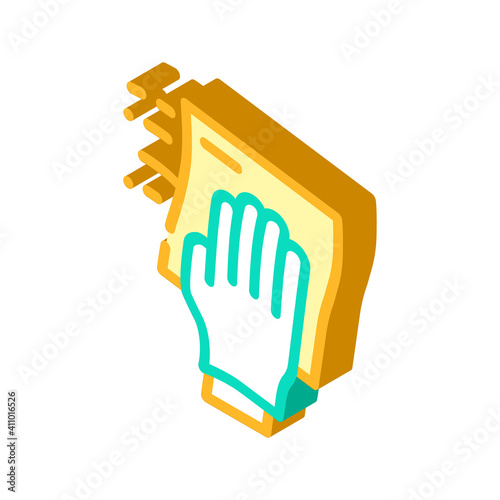wiping dust with microfiber isometric icon vector illustration