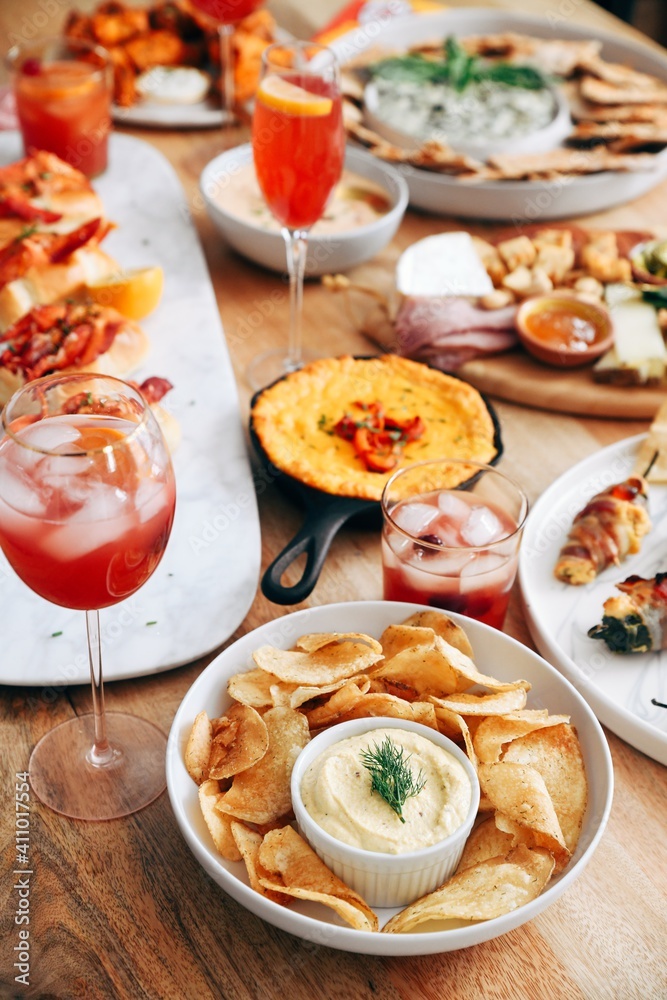 Superbowl food big food spread Superbowl food big food spread