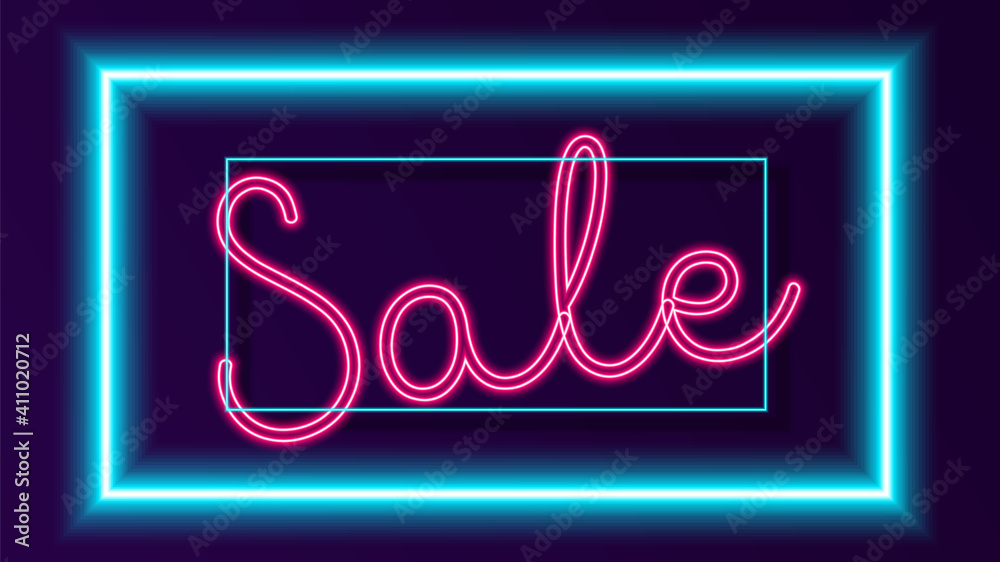 Discount neon sign. Bright lettering for sale. illustration Discount neon sign. Bright lettering for sale. illustration
