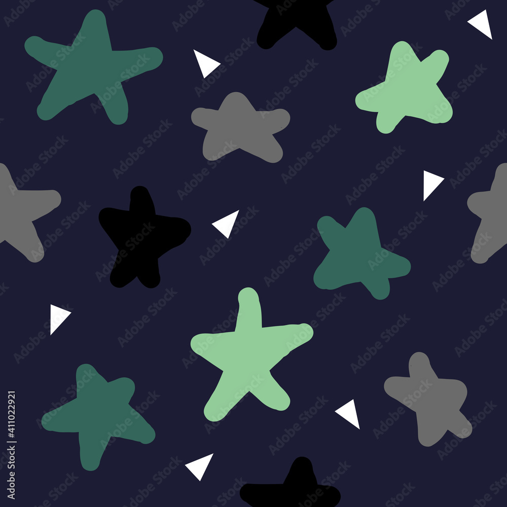 Simple star doodle repeat pattern design Simple star doodle repeat pattern design