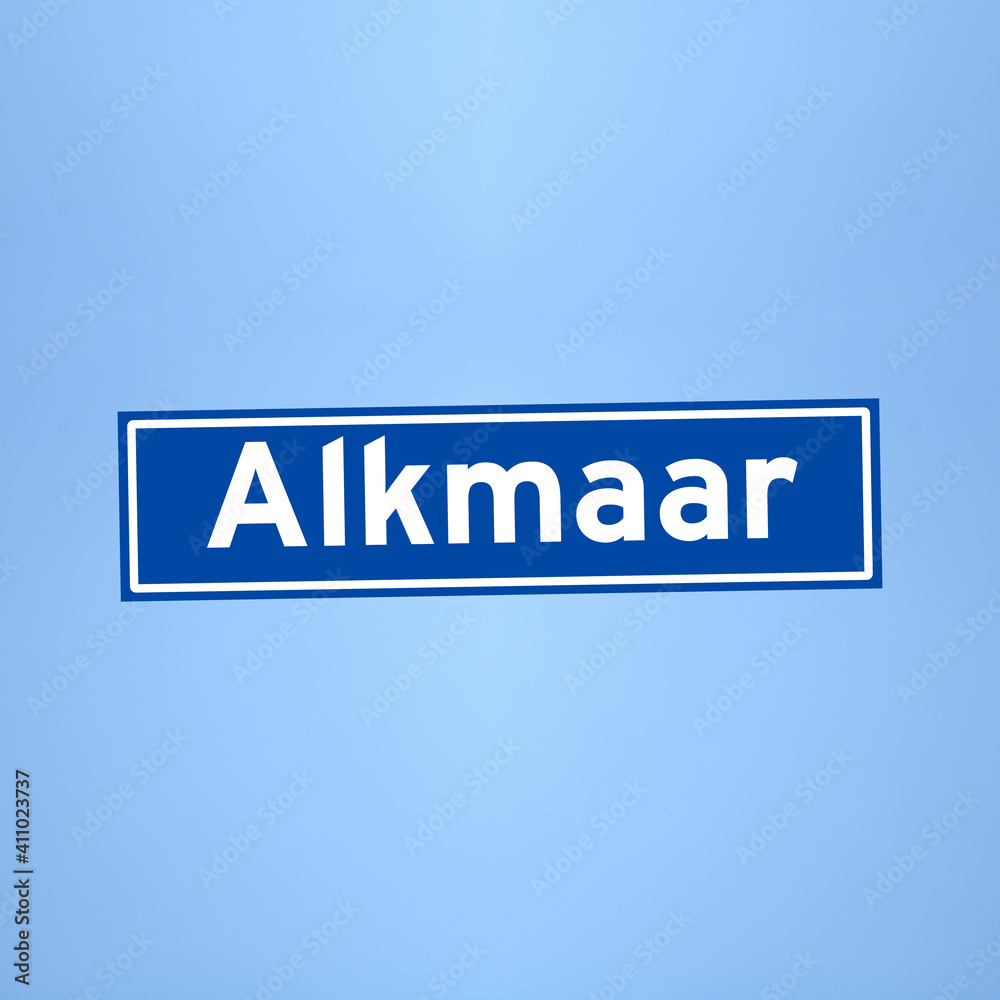 Alkmaar place name sign in the Netherlands