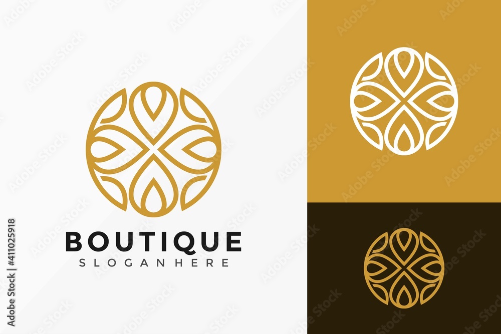 Flower Lotus Boutique Logo Design, creative modern Logos Designs Vector Illustration Template