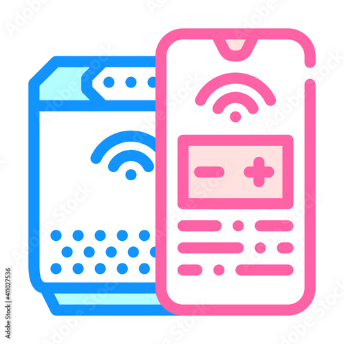 phone control air cleaner color icon vector illustration