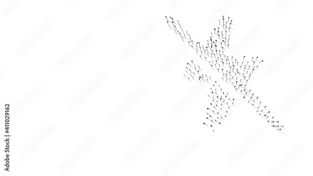 3d rendering of nails in shape of symbol of no flash camera with shadows isolated on white background 3d rendering of nails in shape of symbol of no flash camera with shadows isolated on white background
