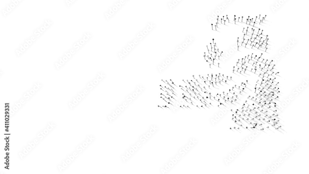 3d rendering of nails in shape of symbol of lotion with shadows isolated on white background 3d rendering of nails in shape of symbol of lotion with shadows isolated on white background