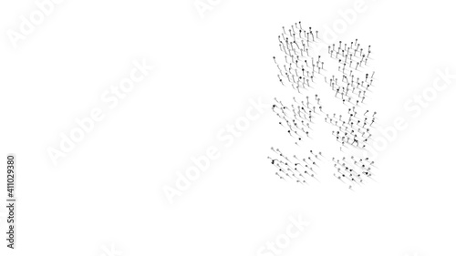 3d rendering of nails in shape of symbol of lavender with shadows isolated on white background