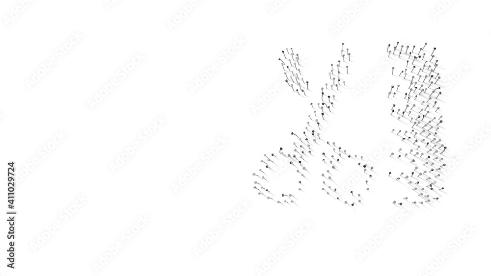 3d rendering of nails in shape of symbol of hair comb with shadows isolated on white background 3d rendering of nails in shape of symbol of hair comb with shadows isolated on white background