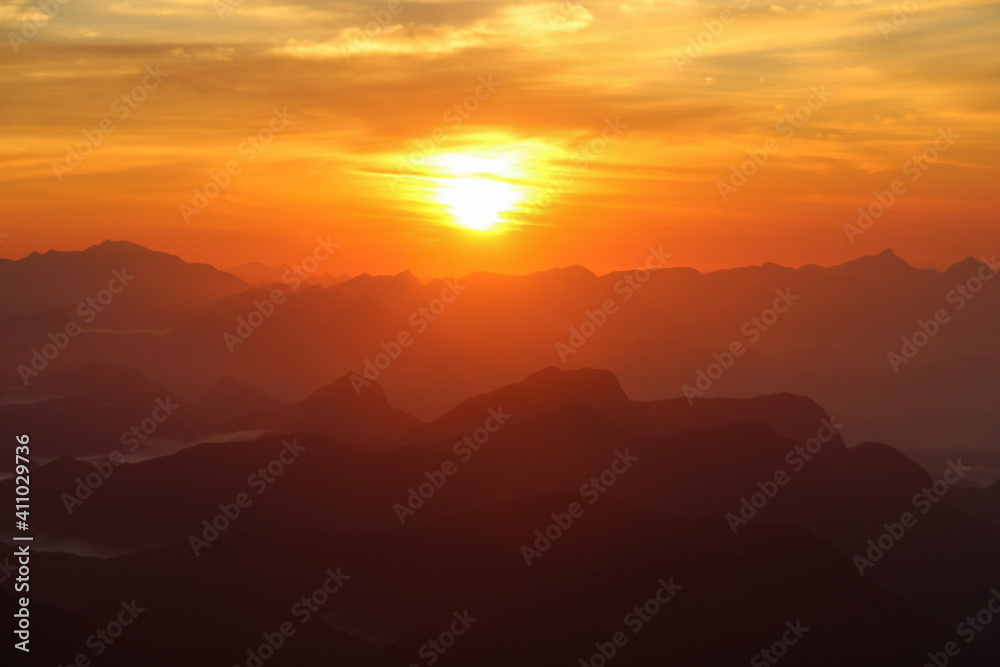 Sunrise in the mountains of Serra dos Órgãos Rio de Janeiro
