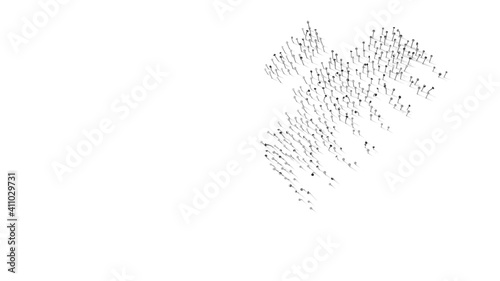 3d rendering of nails in shape of symbol of hair clip with shadows isolated on white background