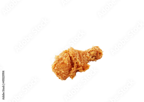 crispy fried chicken / leg on white background