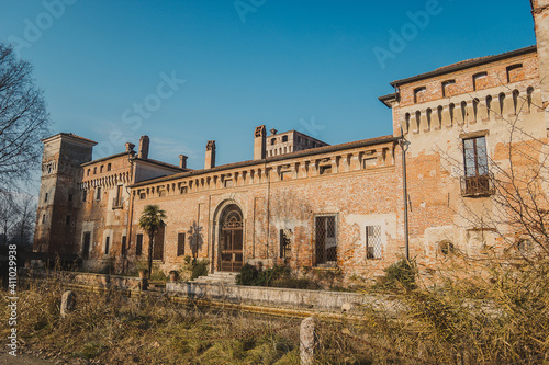 Castello di Padernello. The Padernello Castle feels like castle out of fairy tale, with its working drawbridge and encircling moat. It was built at the end of the 14th century by the Martinengo family photo
