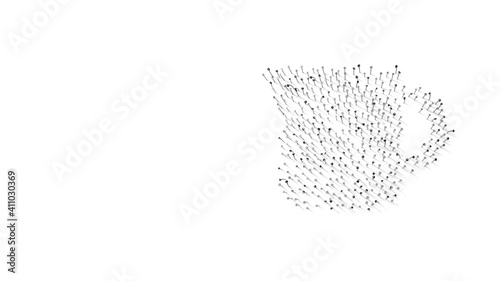 3d rendering of nails in shape of symbol of cup with shadows isolated on white background