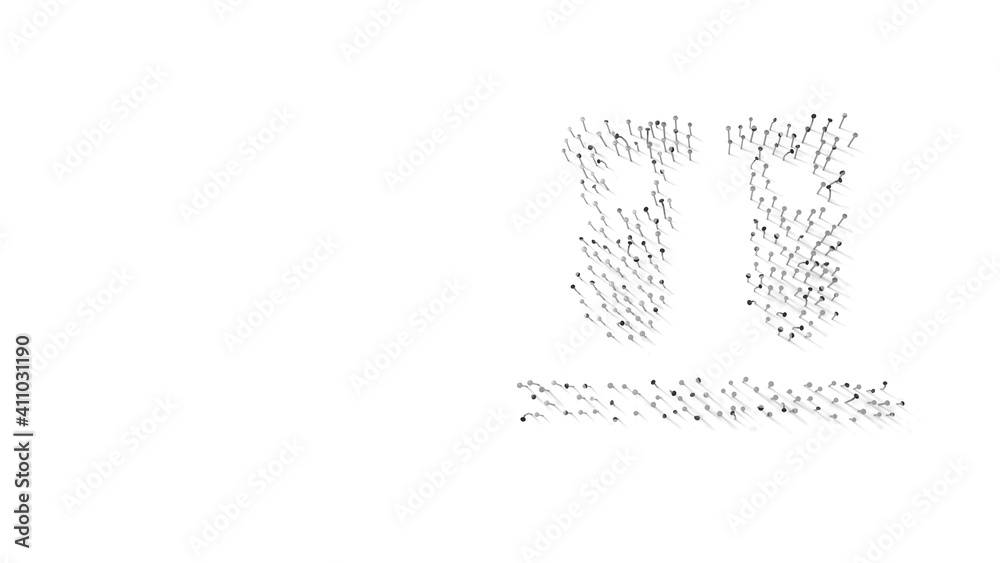 3d rendering of nails in shape of symbol of vials with shadows isolated on white background 3d rendering of nails in shape of symbol of vials with shadows isolated on white background