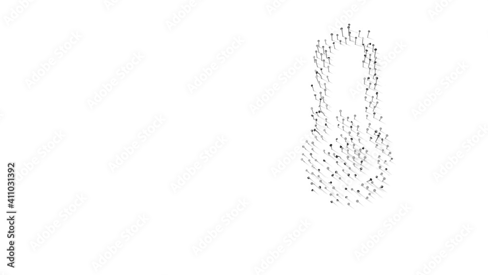 3d rendering of nails in shape of symbol of thermometer quarter with shadows isolated on white background 3d rendering of nails in shape of symbol of thermometer quarter with shadows isolated on white background