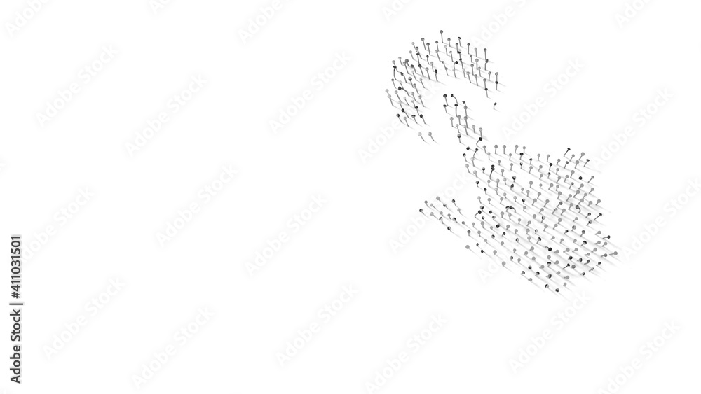 3d rendering of nails in shape of symbol of tap with shadows isolated on white background 3d rendering of nails in shape of symbol of tap with shadows isolated on white background