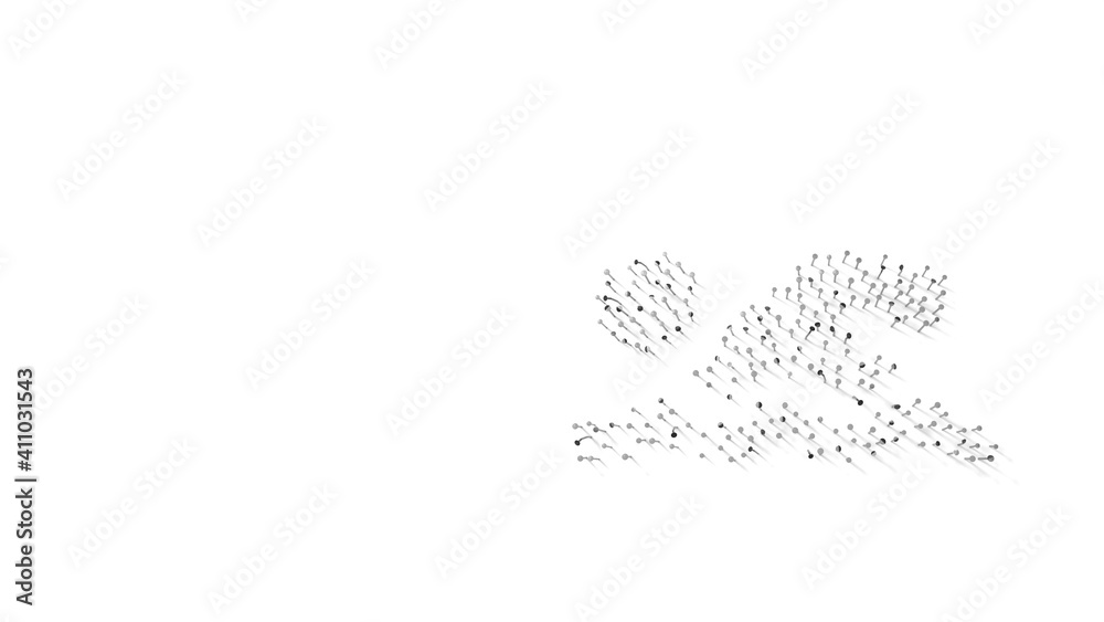 3d rendering of nails in shape of symbol of swimmer with shadows isolated on white background 3d rendering of nails in shape of symbol of swimmer with shadows isolated on white background