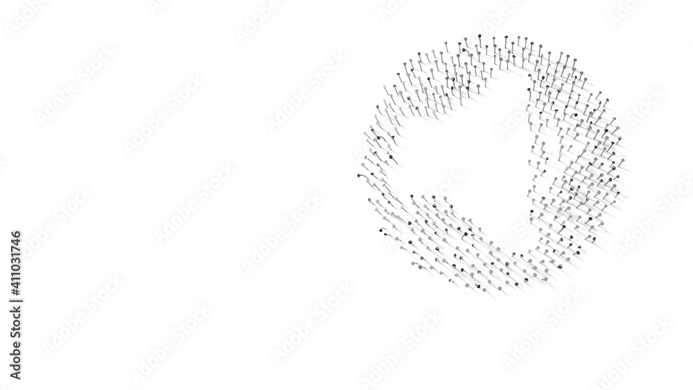 3d rendering of nails in shape of symbol of speaker with shadows isolated on white background 3d rendering of nails in shape of symbol of speaker with shadows isolated on white background