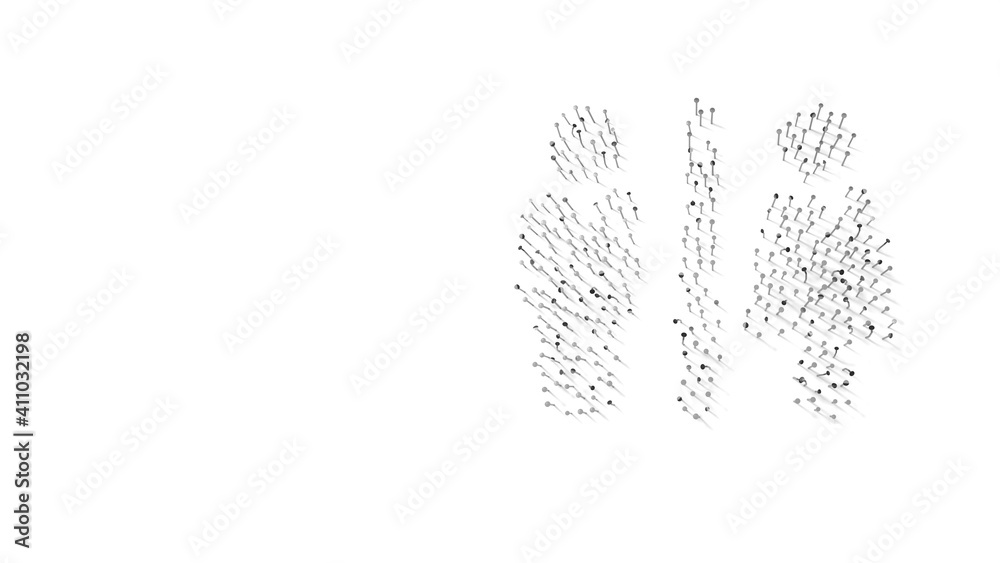 3d rendering of nails in shape of symbol of restroom with shadows isolated on white background 3d rendering of nails in shape of symbol of restroom with shadows isolated on white background