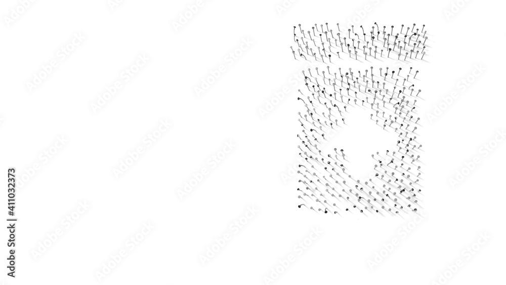 3d rendering of nails in shape of symbol of prescription bottle with shadows isolated on white background 3d rendering of nails in shape of symbol of prescription bottle with shadows isolated on white background