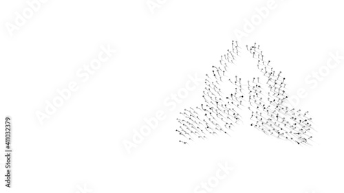 3d rendering of nails in shape of symbol of praying hands with shadows isolated on white background