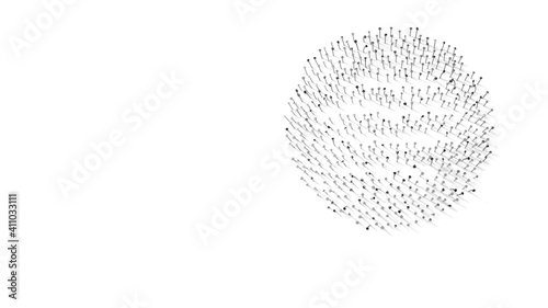 3d rendering of nails in shape of symbol of menu with shadows isolated on white background