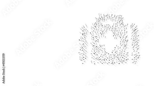 3d rendering of nails in shape of symbol of med kit with shadows isolated on white background