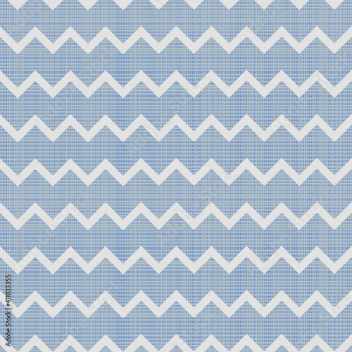 Vector fabric textured chevron stripes seamless pattern background with hand drawn elements